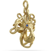 14k Gold Octopus Pendant Hung by tentacle Designed By Nautical Treasure Jewelry